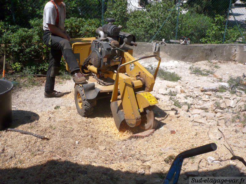 Rabotage de souche sur La Garde - Machine à Rabotage