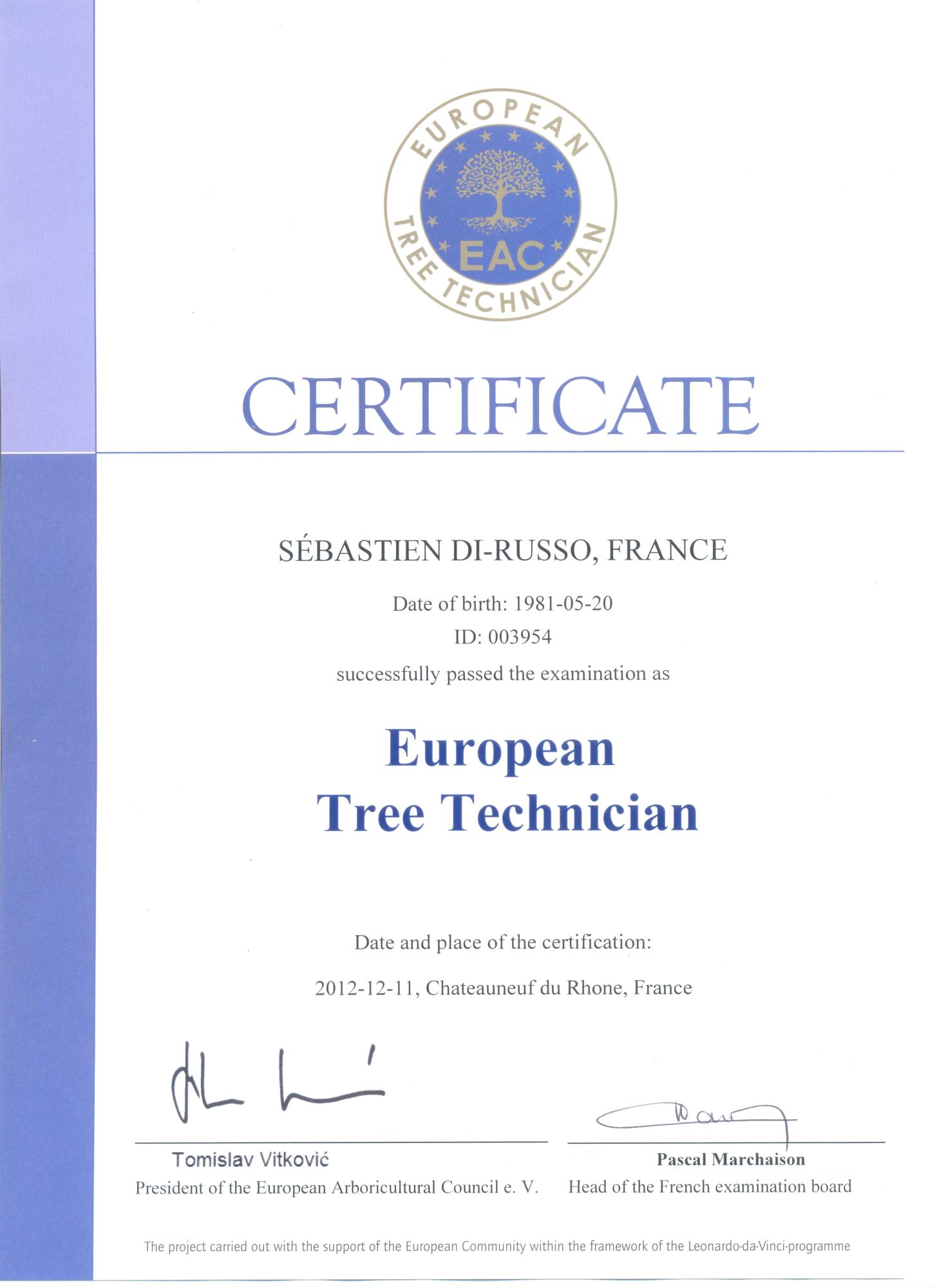 Traitements et Diagnostics sur la Garde - Certificat